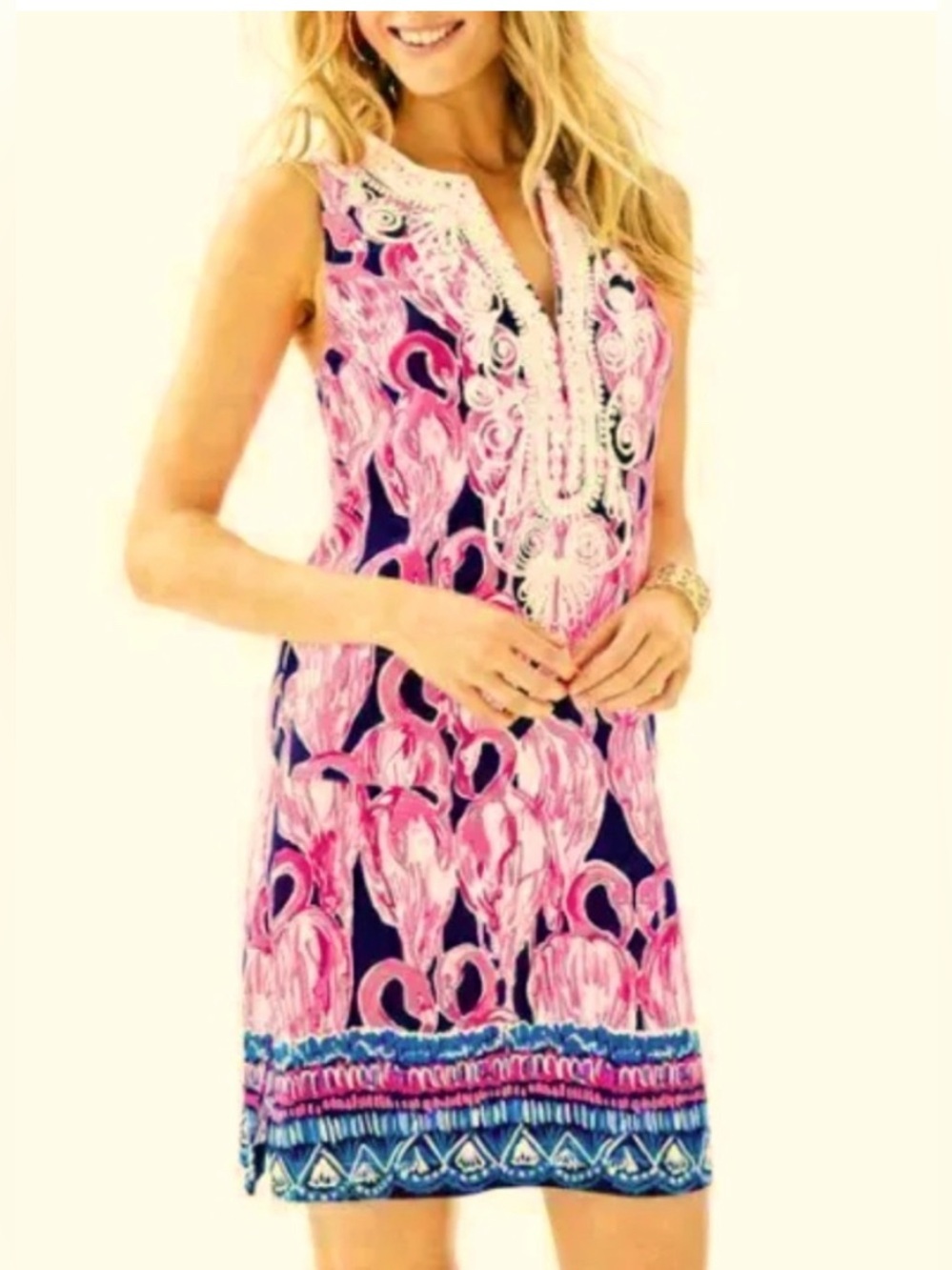 Lilly Pulitzer Pink and Navy Patterned Dress